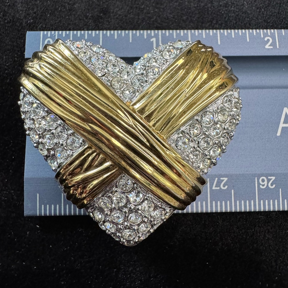 Vintage Heart Brooch Scarf Clip - Picture 3 of 3